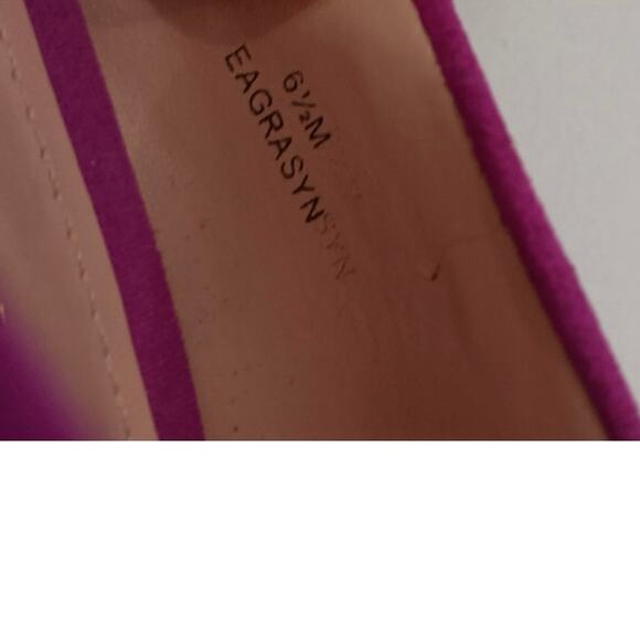 Enzo Angiolini Barbiecore Fushia suede kitten pump 6.5 W gold accent Glam chic - Picture 7 of 9